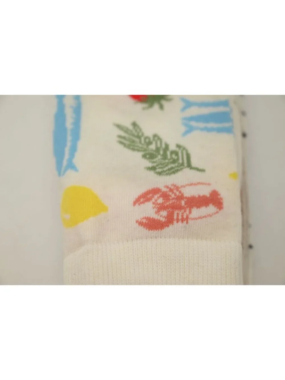 NWT A New Day 3 Pack Crew Socks Cotton Blend Sz 4-10 Food Print Dotted Beige